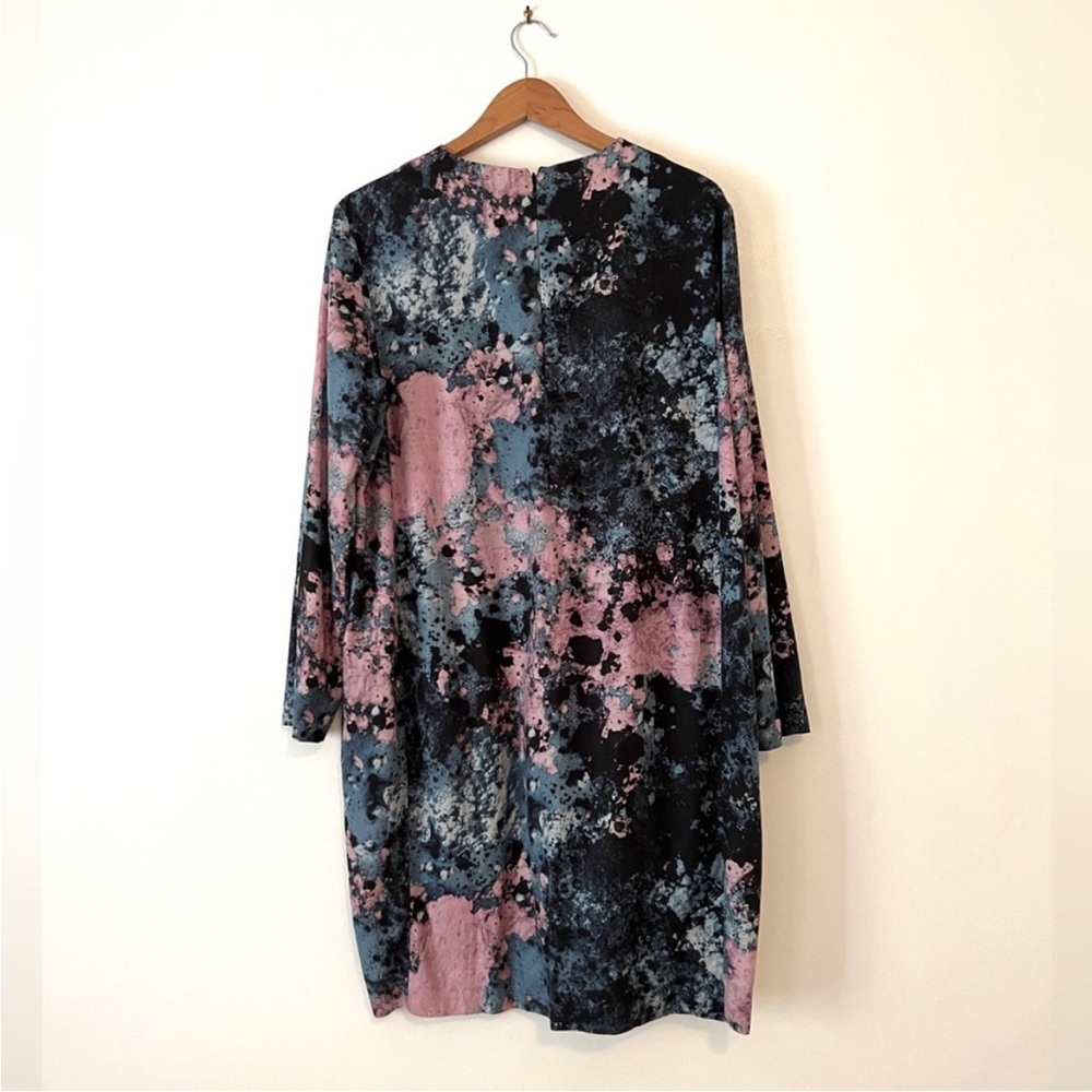 COS Pink and Blue Abstract Print Long Sleeve Shift Dress - Picture 2 of 4
